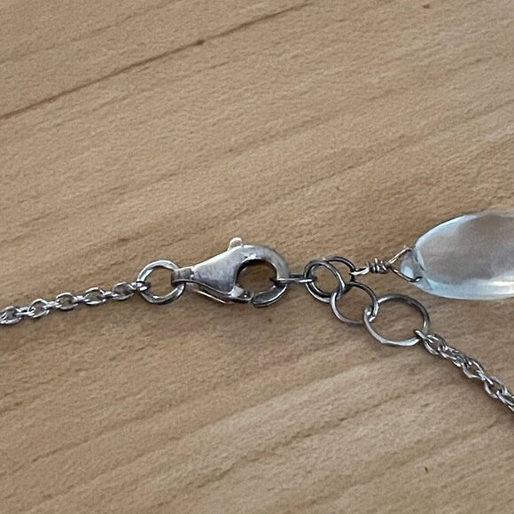 Leaf Chain Drop Charm Bracelet 925 Sterling Silver Lobster Closure Adjustable - Picture 3 of 5